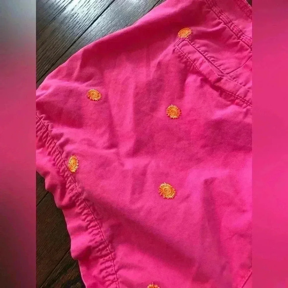 Lilly Pulitzer Women's 14 Pink Embroidered Cotton 3” Inseam Mid-Rise Shorts - Picture 11 of 12